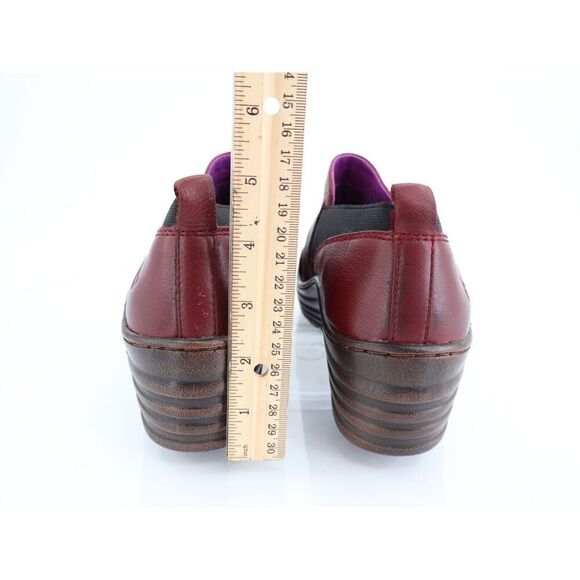 Bionica Gallant Ankle Boots Women's Size 9 Red Wedge Leather Bootie Slip On Shoe - Picture 6 of 11